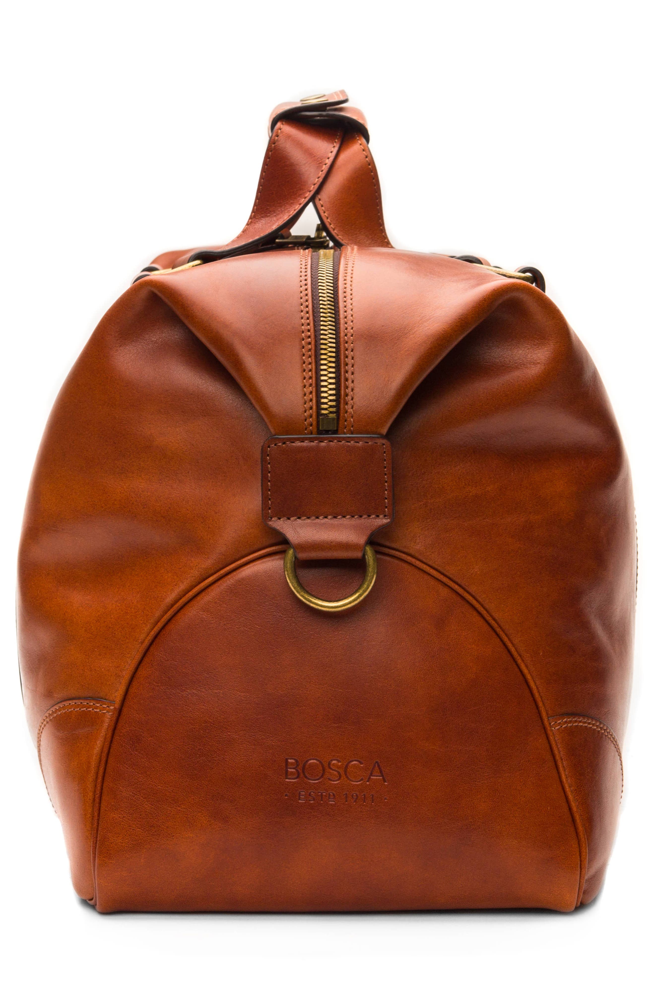Bosca Leather Duffle Bag, Alternate, color, 