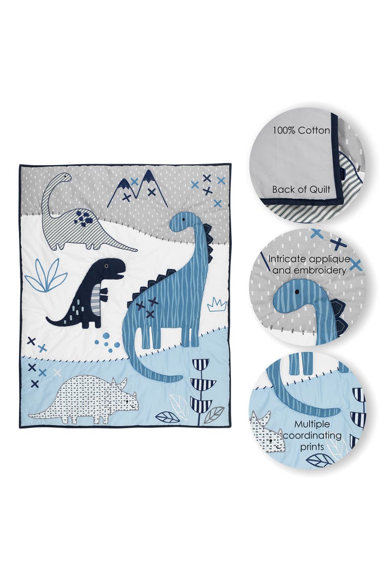 Lambs & Ivy Baby Dino Dinosaur Nursery 6-Piece Crib Bedding Set, Alternate, color, 