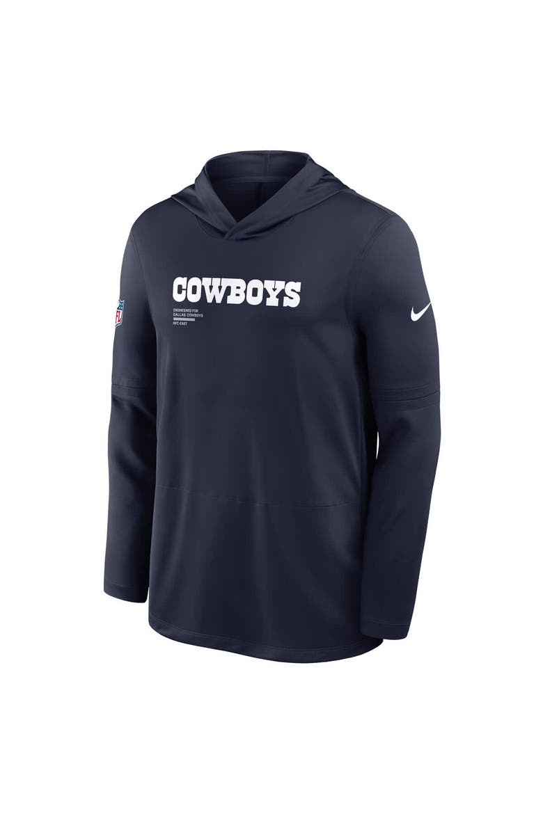 Men's Nike  Navy Dallas Cowboys Pure Fury Performance Long Sleeve Hooded T-Shirt, Alternate, color, Navy