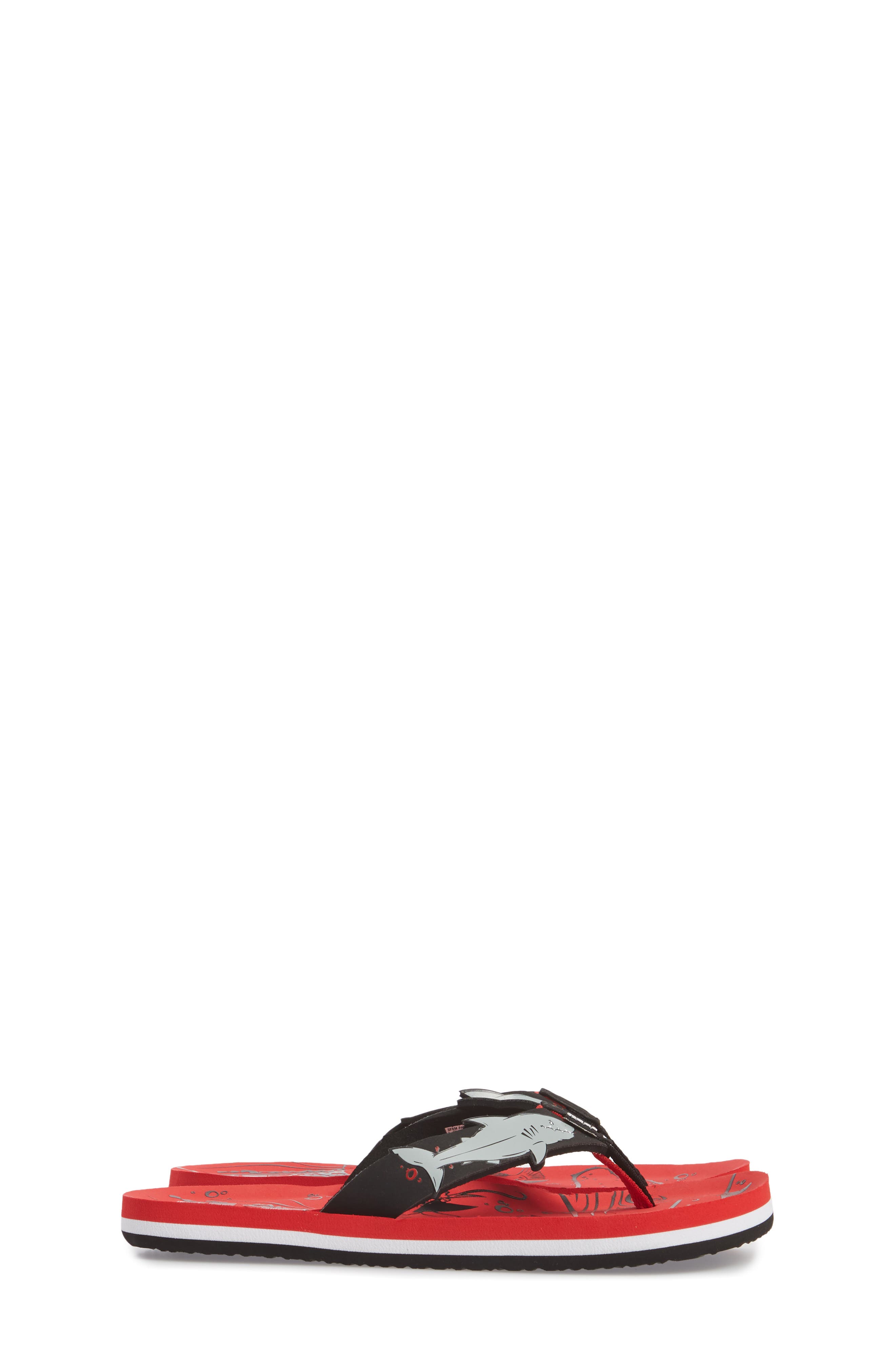 Ahi Shark Flip Flop, Alternate, color, RED SHARK