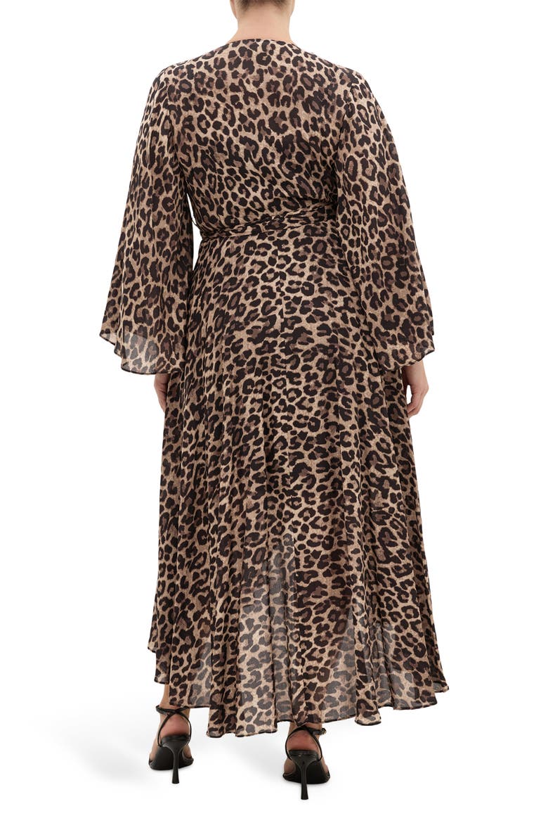 Eva Long Sleeve Wrap Maxi Dress, Alternate, color, LEOPARD