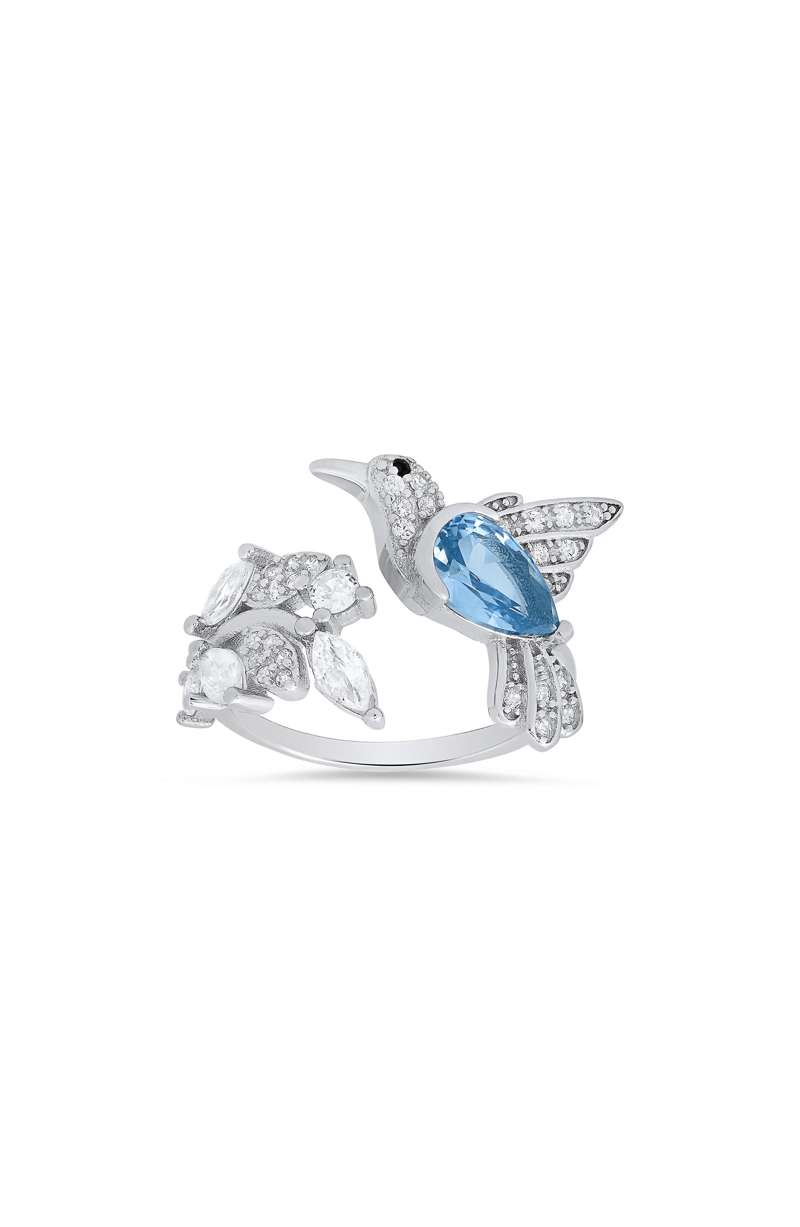 Queen Jewels Sterling Silver Cubic Zirconia Hummingbird Ring (Women ...