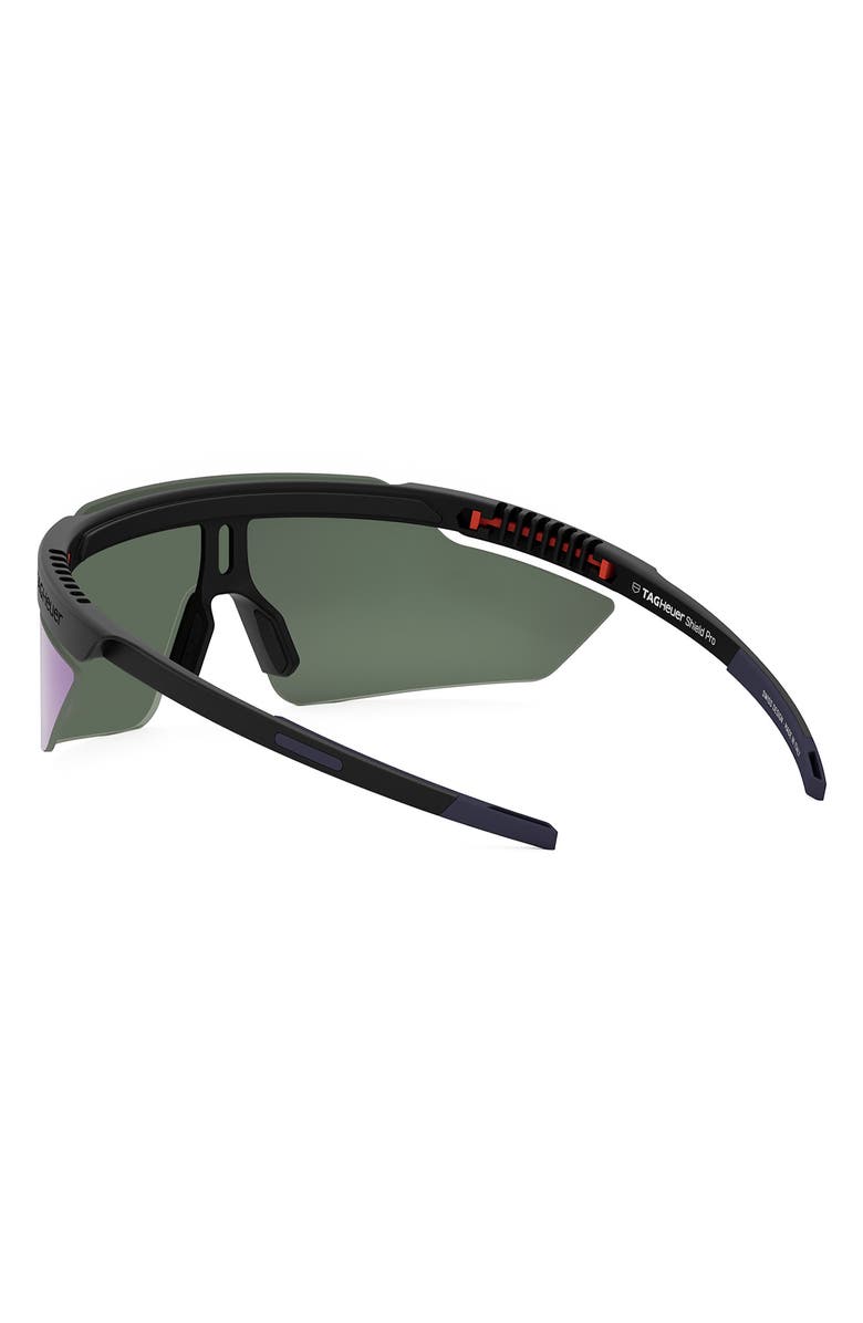 TAG Heuer Shield Pro 228mm Sport Sunglasses, Alternate, color, Matte Black / Green Mirror