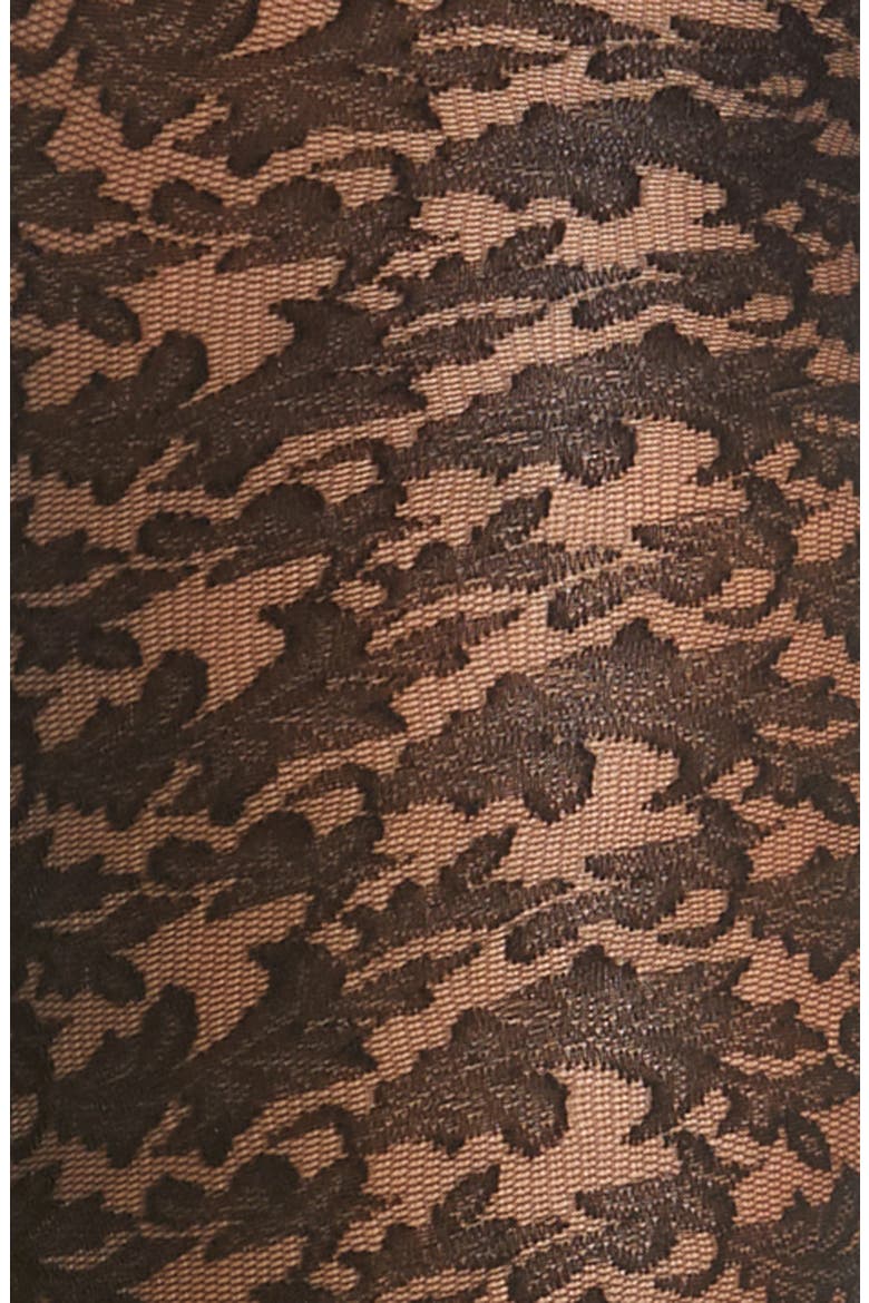 Signature Collection Lace Tights, Alternate, color, BLACK
