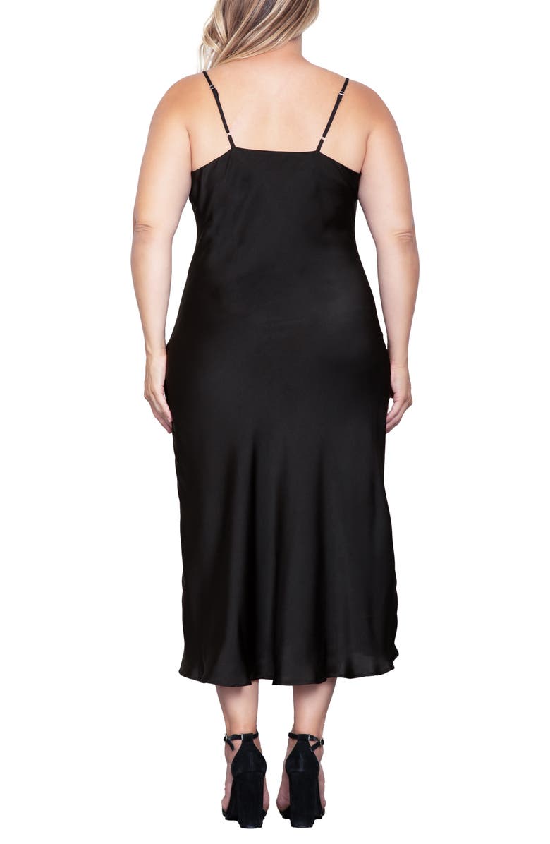 Standards & Practices Cowl Neck Satin Dress, Alternate, color, Black