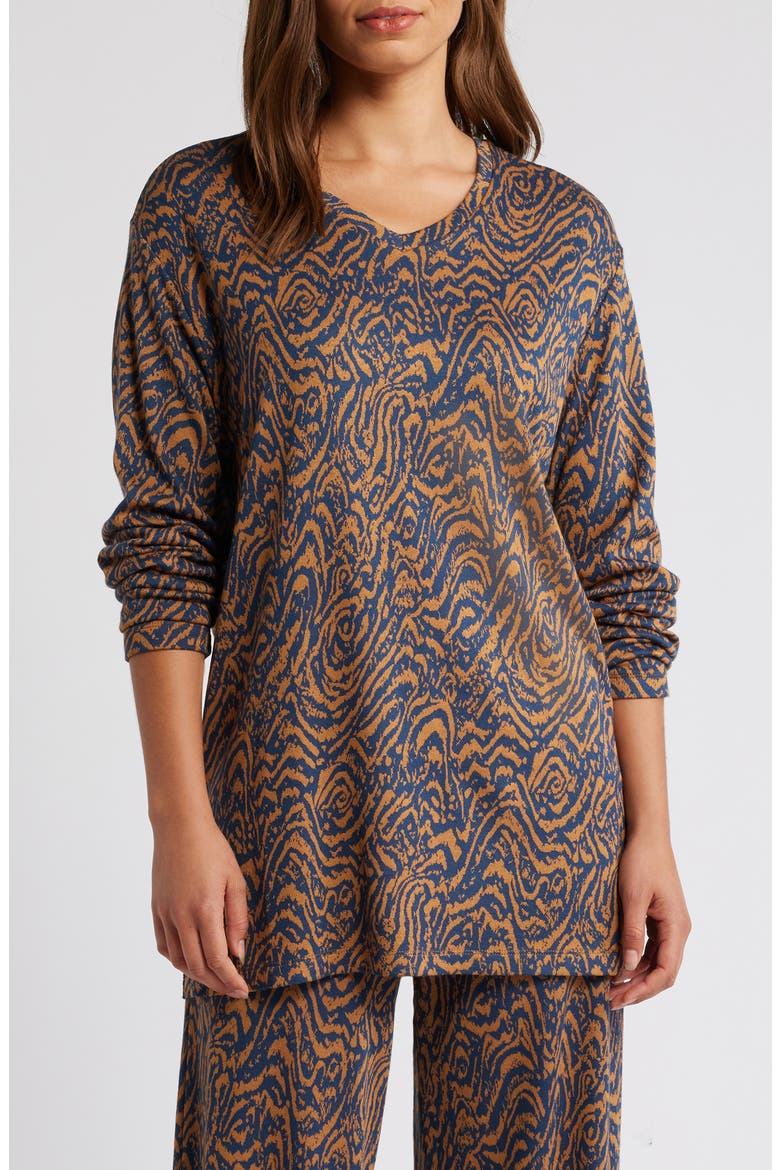 Brunulda Print Long Sleeve Top, Main, color, MOONLIT OCEAN