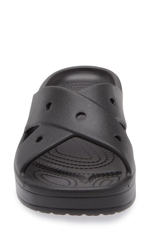 Crocs Cross Strap Slide Sandal In Black