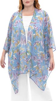 Nina Leonard Semi Sheer Open Front Topper