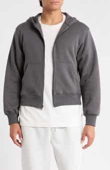 Cropped Fleece Zip Hoodie