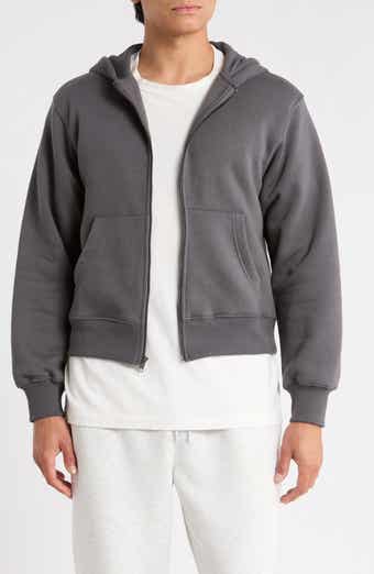 Cropped Fleece Zip Hoodie