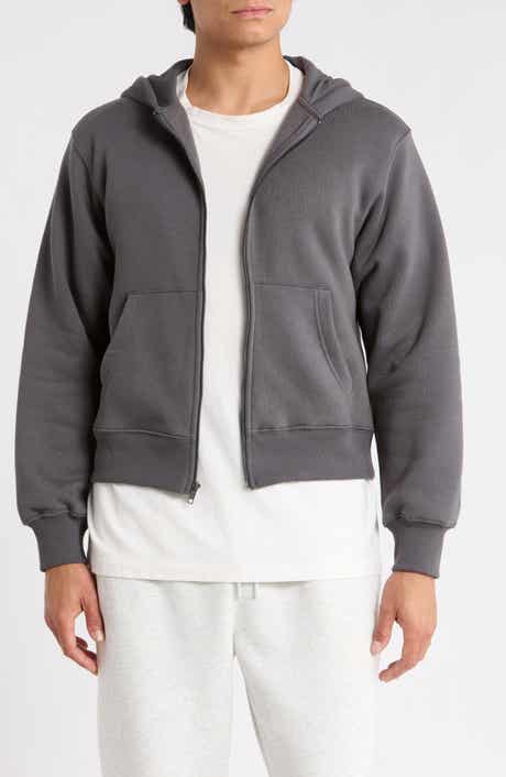 Cropped Fleece Zip Hoodie