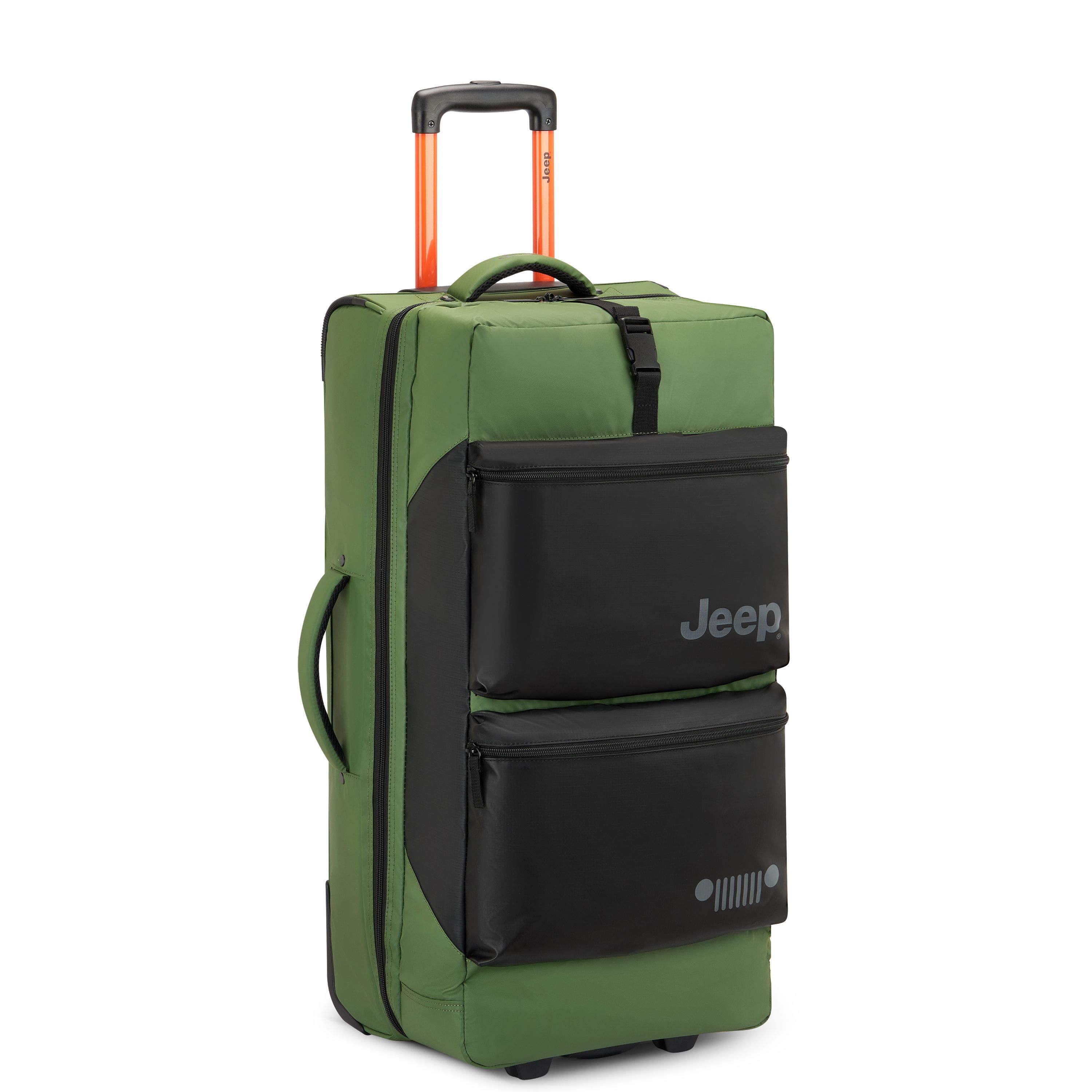 JS006B 27 Inch Two Wheel Rolling Travel Duffle Bag, Alternate, color, Elm Green