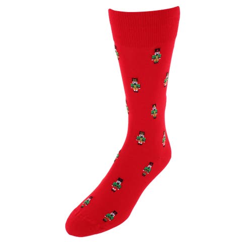 Nutcracker Army Holiday Mid Calf Mercerized Cotton Socks