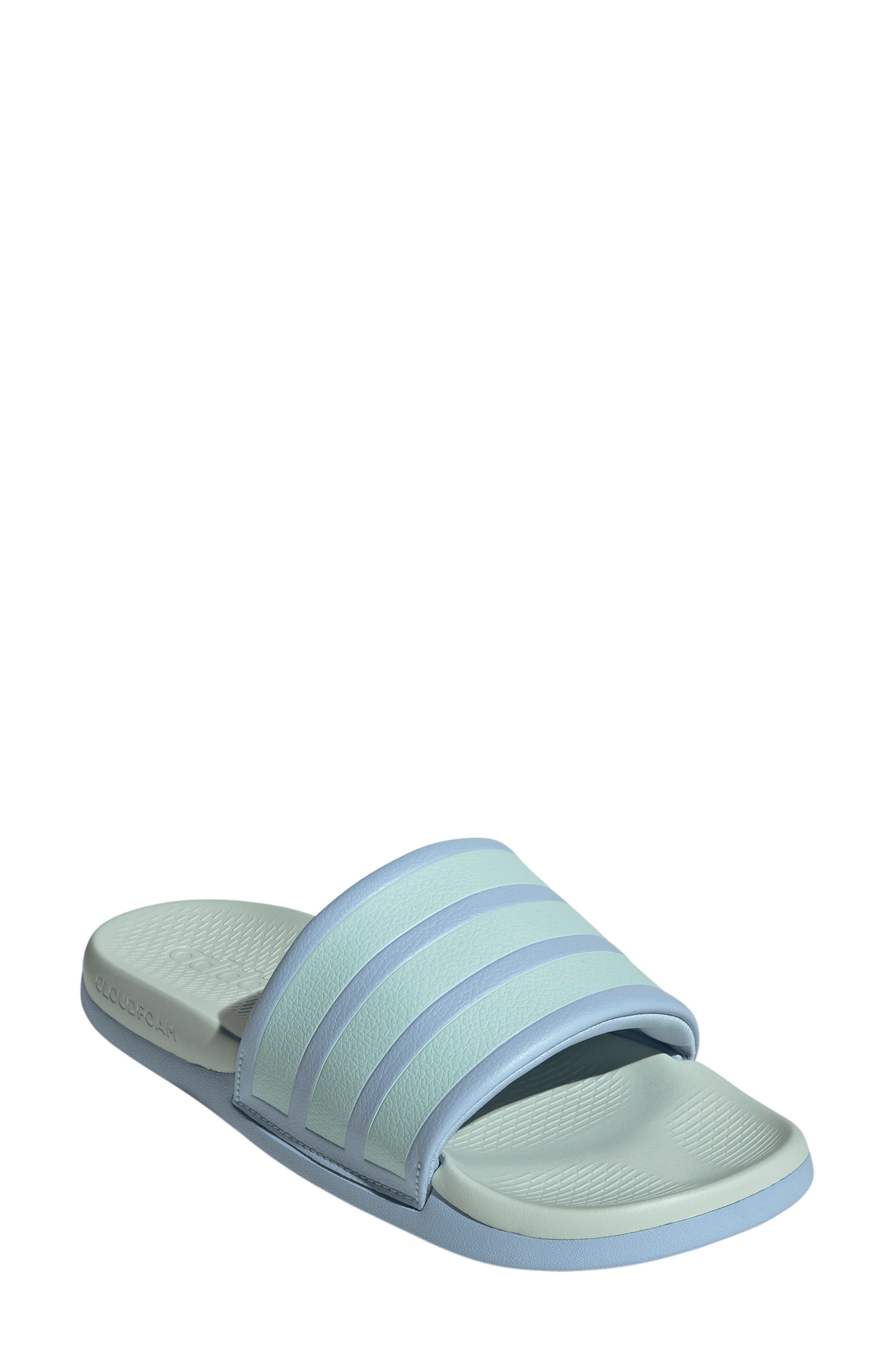 adidas Adilette Comfort 2.0 Slide Sandal, Main, color, Glow Blue/ Halo Mint/ Mint