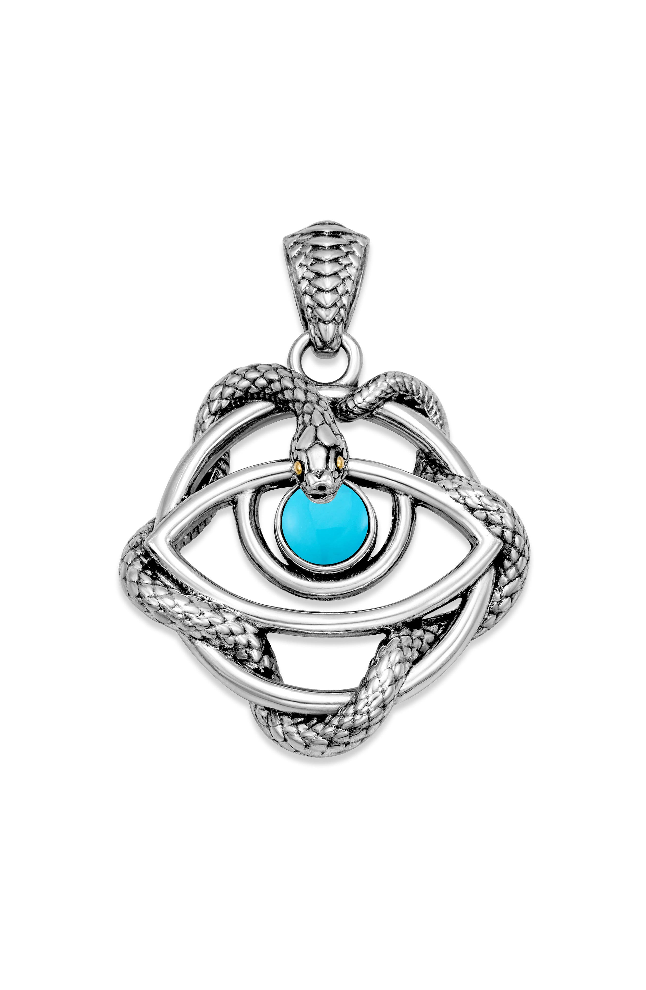 SAMUEL B. Sleeping Beauty Turquoise Evil Eye Pendant