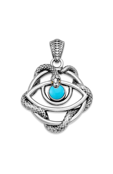 Sleeping Beauty Turquoise Evil Eye Pendant