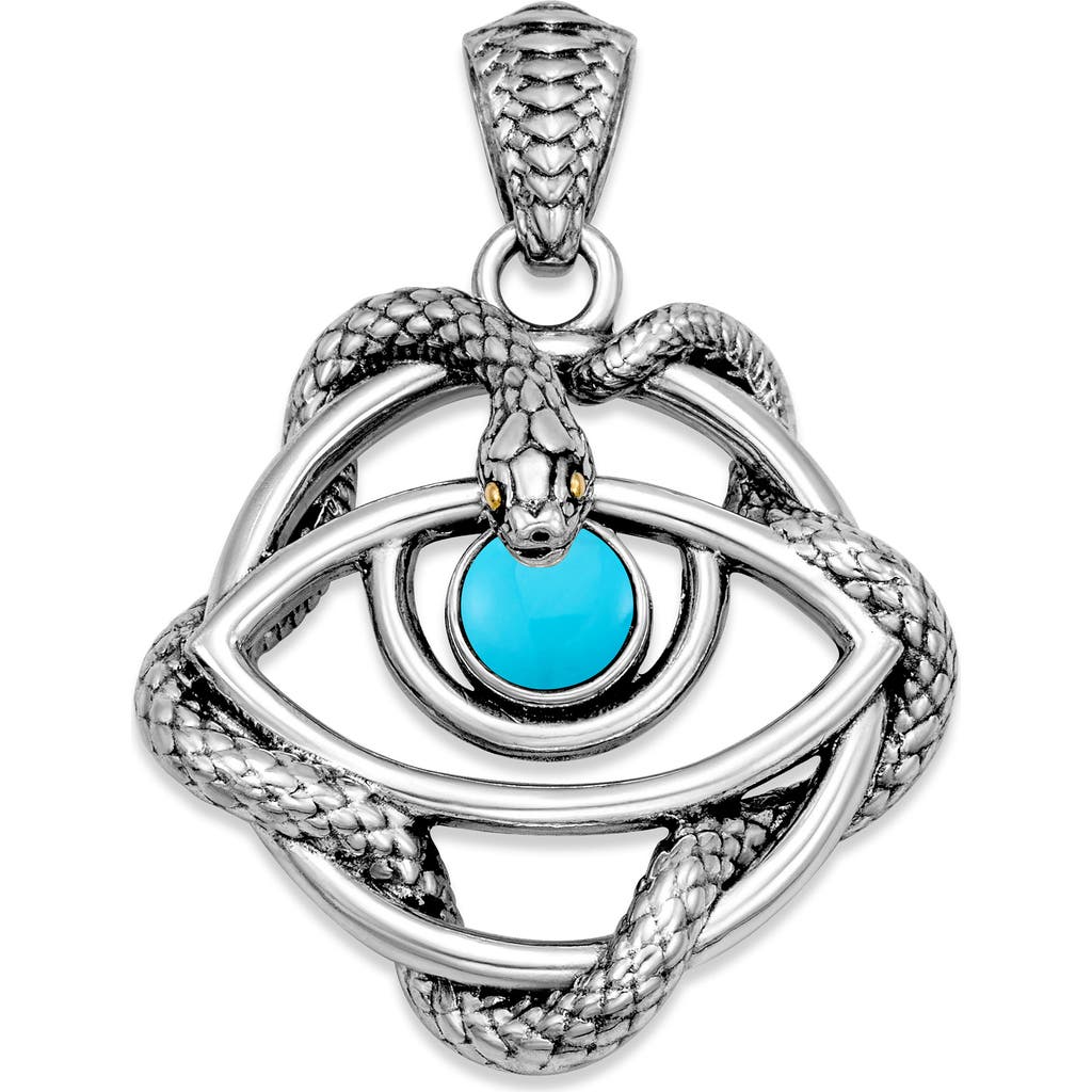 Samuel B. Silver 0.79 Ct. Tw. Sleeping Beauty Turquoise Pendant In Silver