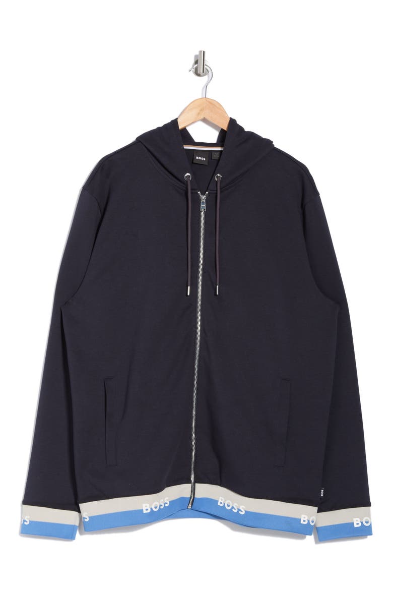 Seeger Stripe Hem Hoodie, Alternate, color, DARK BLUE