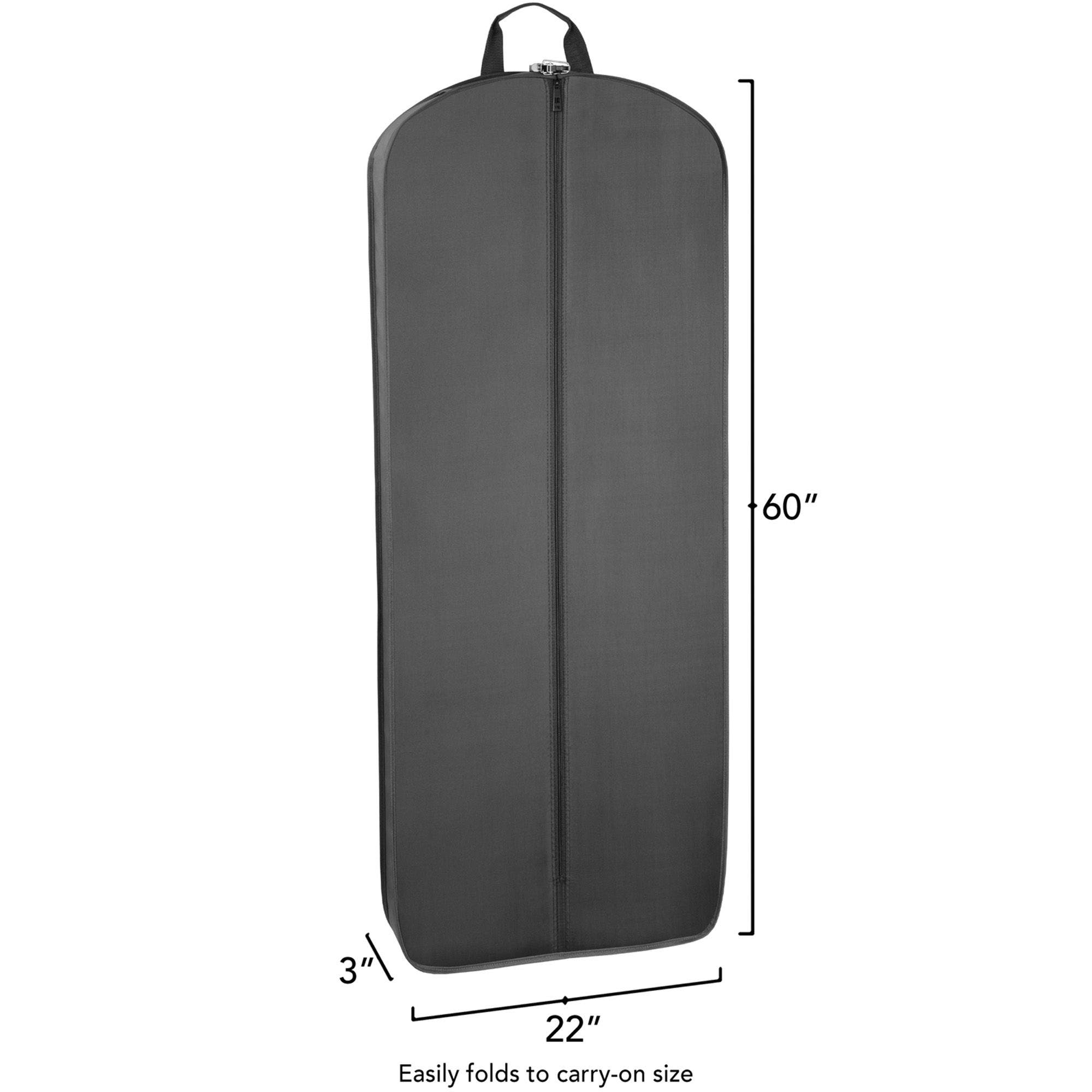 Wallybags 60"  Premium Tri-Fold Travel Garment Bag with exterior pocket, Alternate, color, Black - B1, Bride