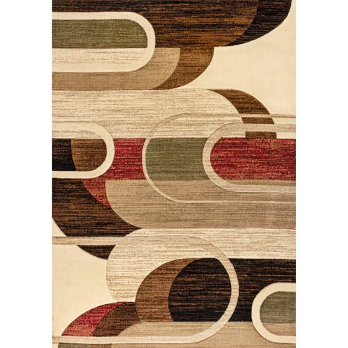 Jonathan Y Tamara Retro Abstract Arches Area Rug In Cream/brown/red