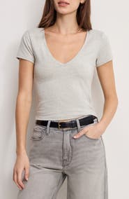 Good American V-Neck Baby Tee