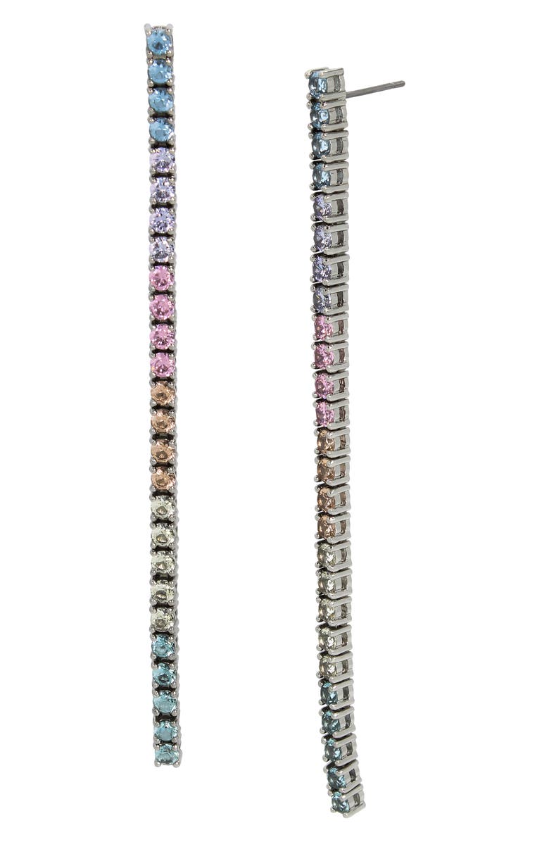 Kurt Geiger London Pastel Cubic Zirconia Linear Drop Earrings, Main, color, Multi