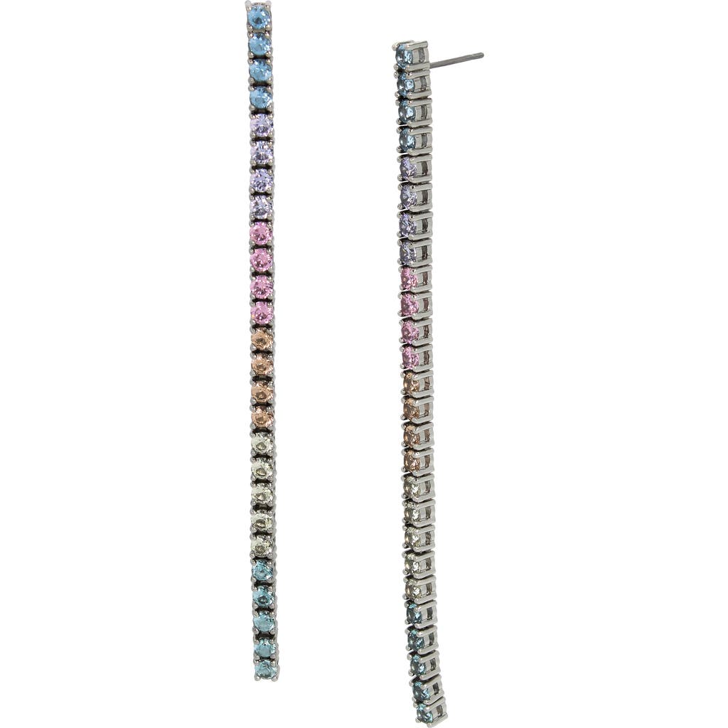 KURT GEIGER KURT GEIGER LONDON PASTEL CUBIC ZIRCONIA LINEAR DROP EARRINGS