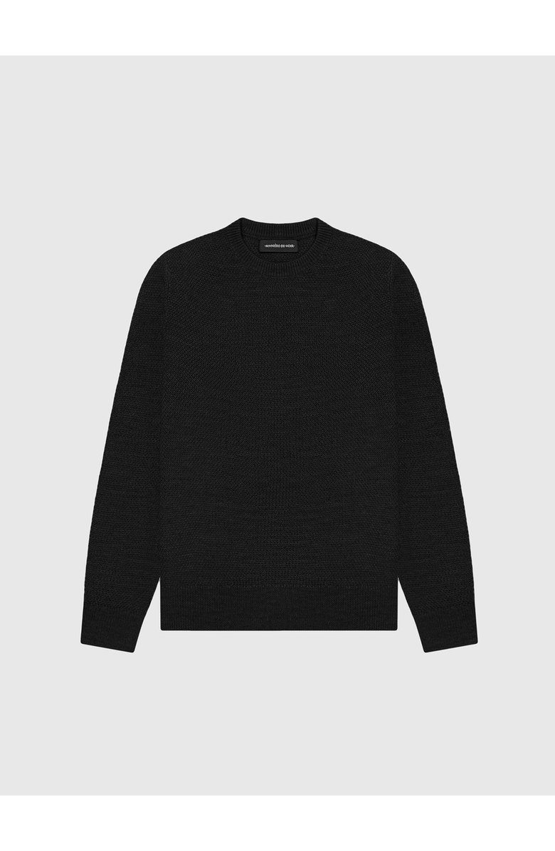 Manière De Voir Gabin Textured Wool Blend Jumper, Alternate, color, Black