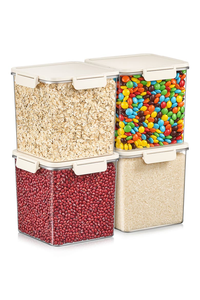 Set of 4 Airtight Food Storage Containers, Alternate, color, NO COLOR