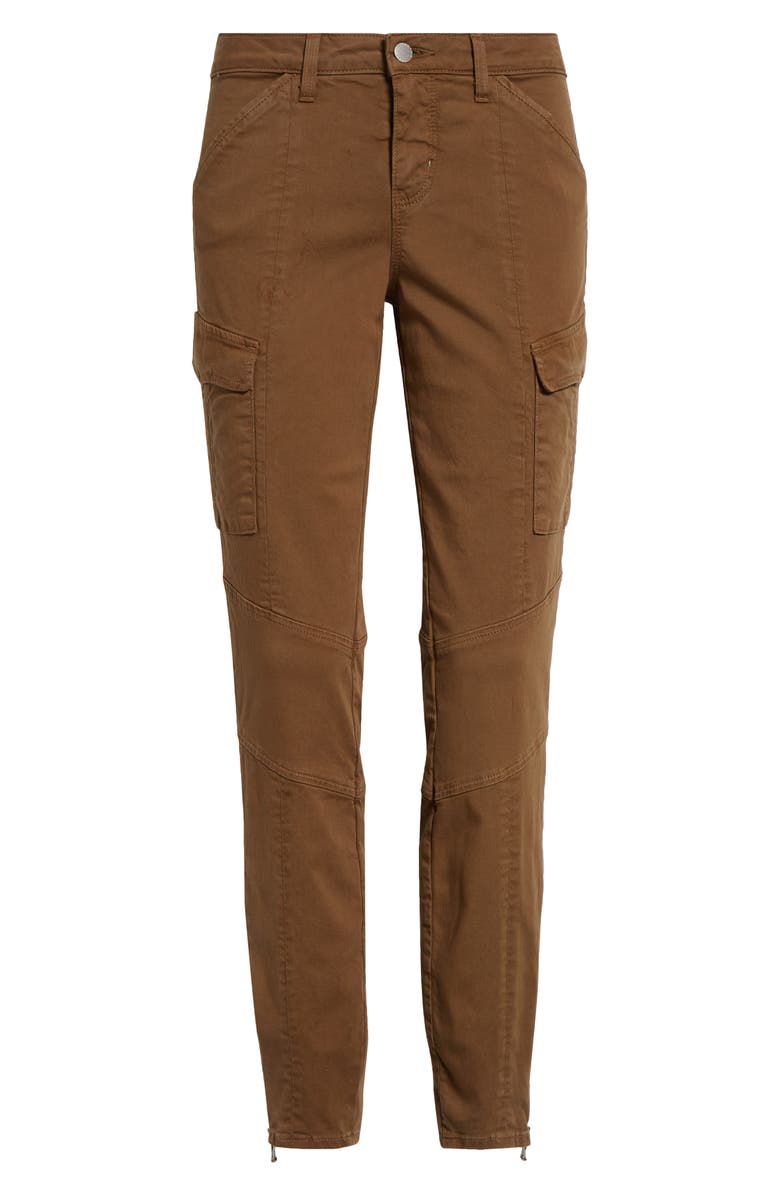 L'AGENCE Patton Skinny Stretch Cotton Cargo Pants, Alternate, color, Brown Olive