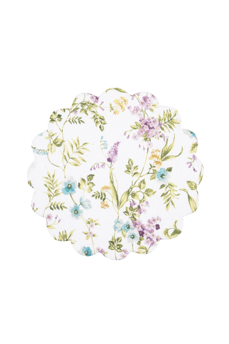 Carley Round Placemats Set of 6 17", Alternate, color, Green