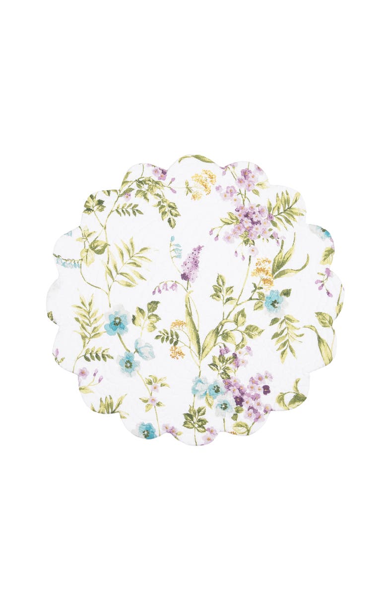 C&F Home Carley Round Placemats Set of 6, 17", Alternate, color, Green