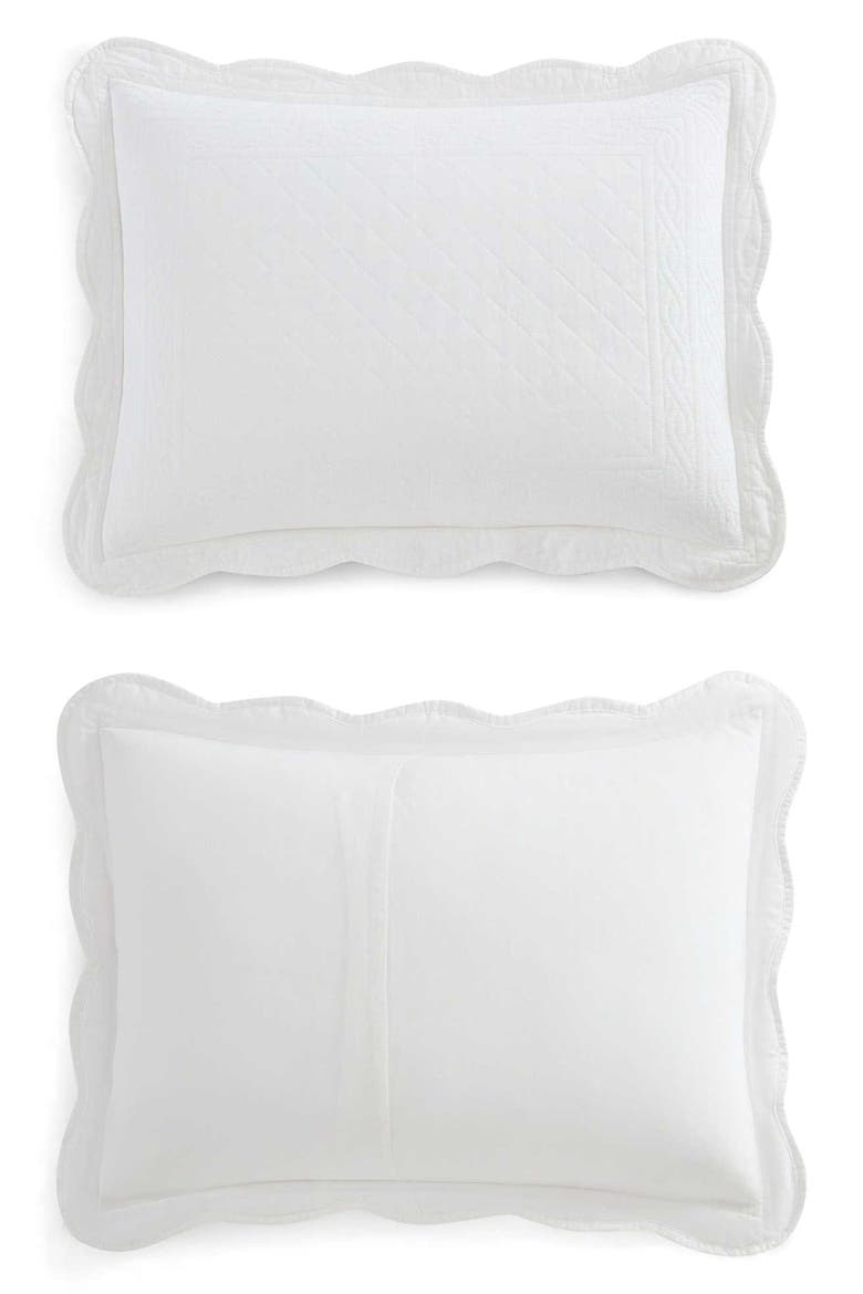 Vintage Scallop Cotton Percale Quilt, Alternate, color, SPARKLING WHITE