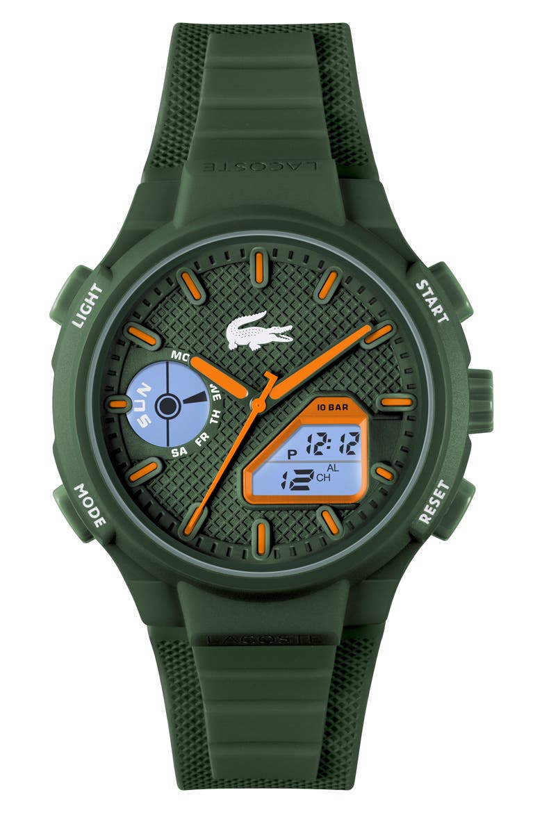 LC33 Silicone Strap Watch, 45mm, Alternate, color, KHAKI