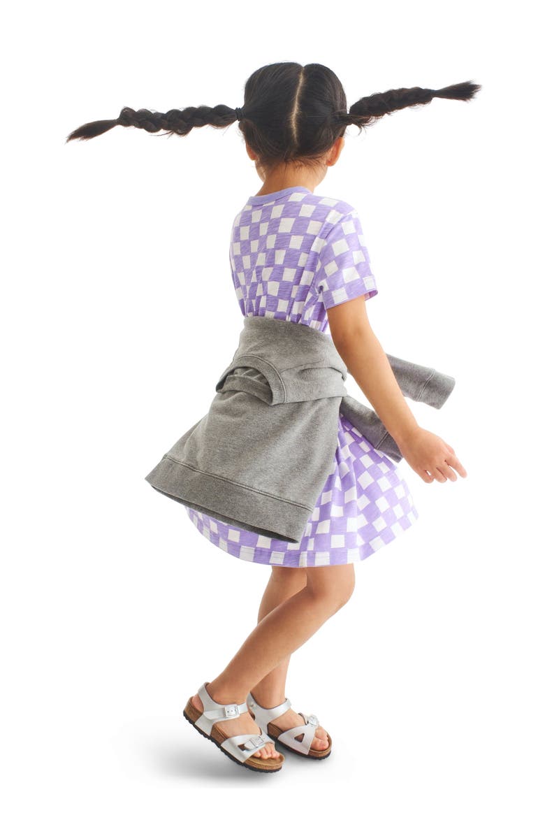 Primary Kids Easy Dress In Checks, Alternate, color, Iris White Checks