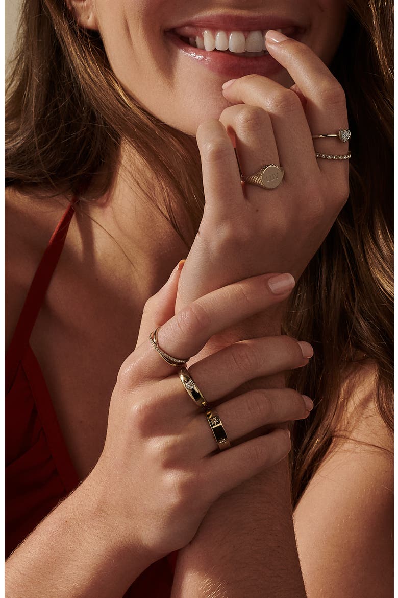 Sadie Cubic Zirconia Band Ring, Alternate, color, GOLD