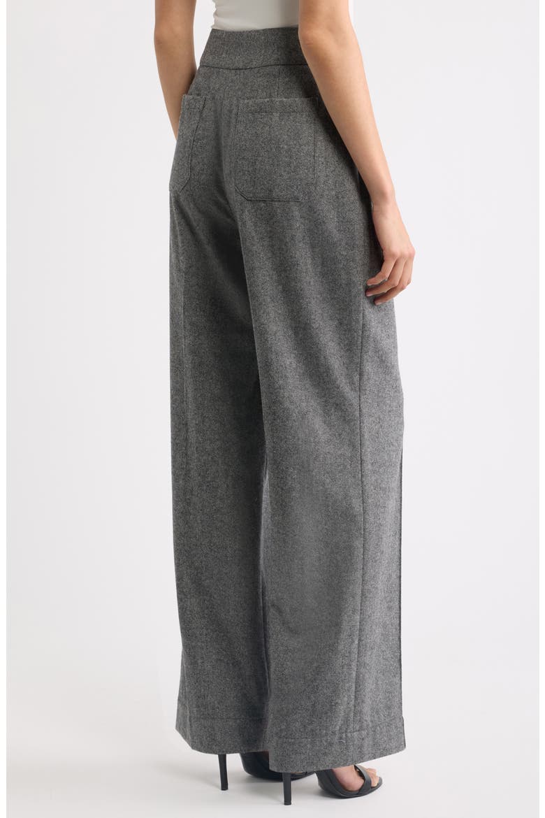 The Brenda Belt Detail High Waist Wide Leg Pants, Alternate, color, HEATHER GREY/ BLACK