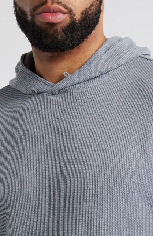 Johnnie-o Brinson Waffle Pullover Hoodie In Thunder