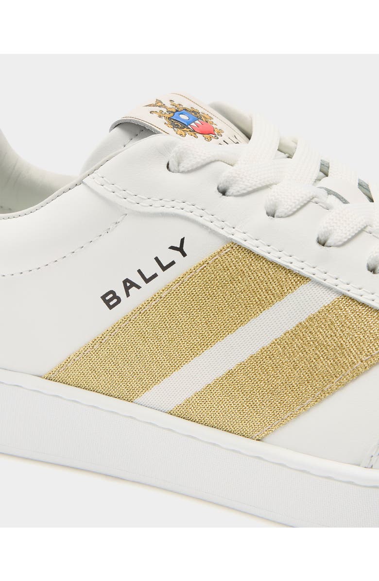 Bally Calf Leather Retro Crest Sneaker, Alternate, color, White
