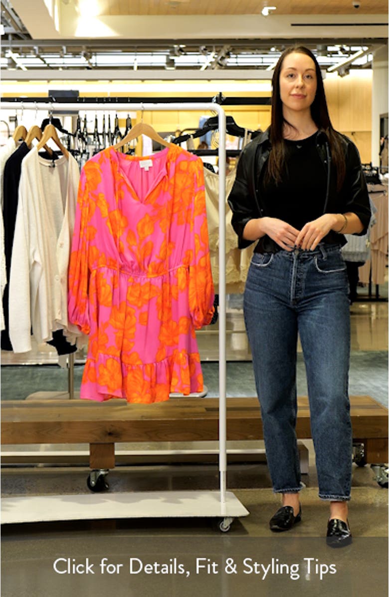 Pacey Floral Paxton Balloon Sleeve Minidress, sales video thumbnail