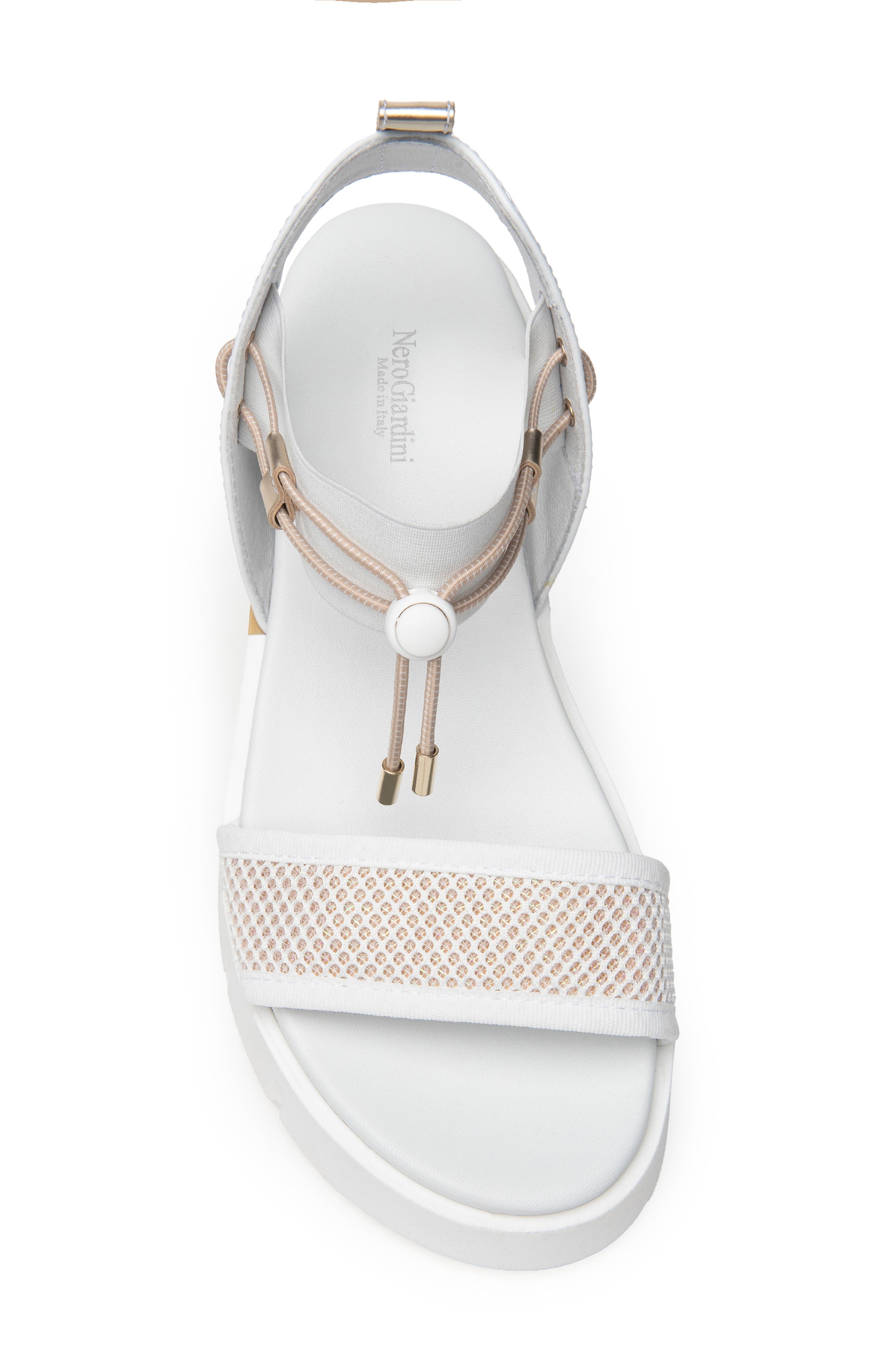 Platform Sandal, Alternate, color, WHITE