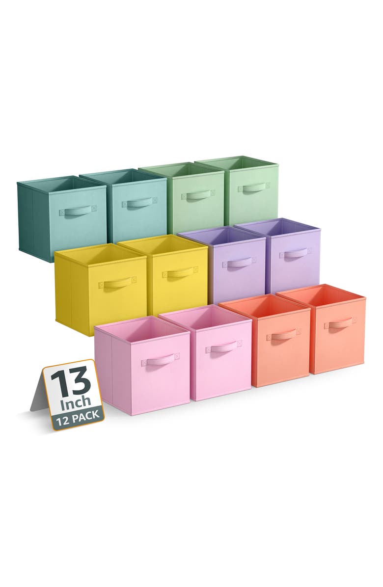 SORBUS 12-Pack Collapsible Storage Cube, Main, color, Rainbow Pastel