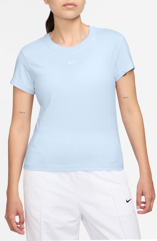 Nike Sportswear Club Chill Knit Mod Crop T-shirt In Blue