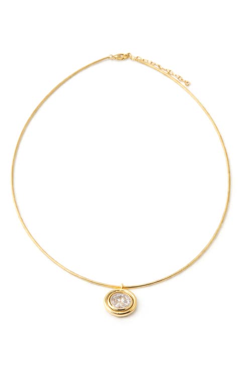 Crystal Center Circle Collar Necklace