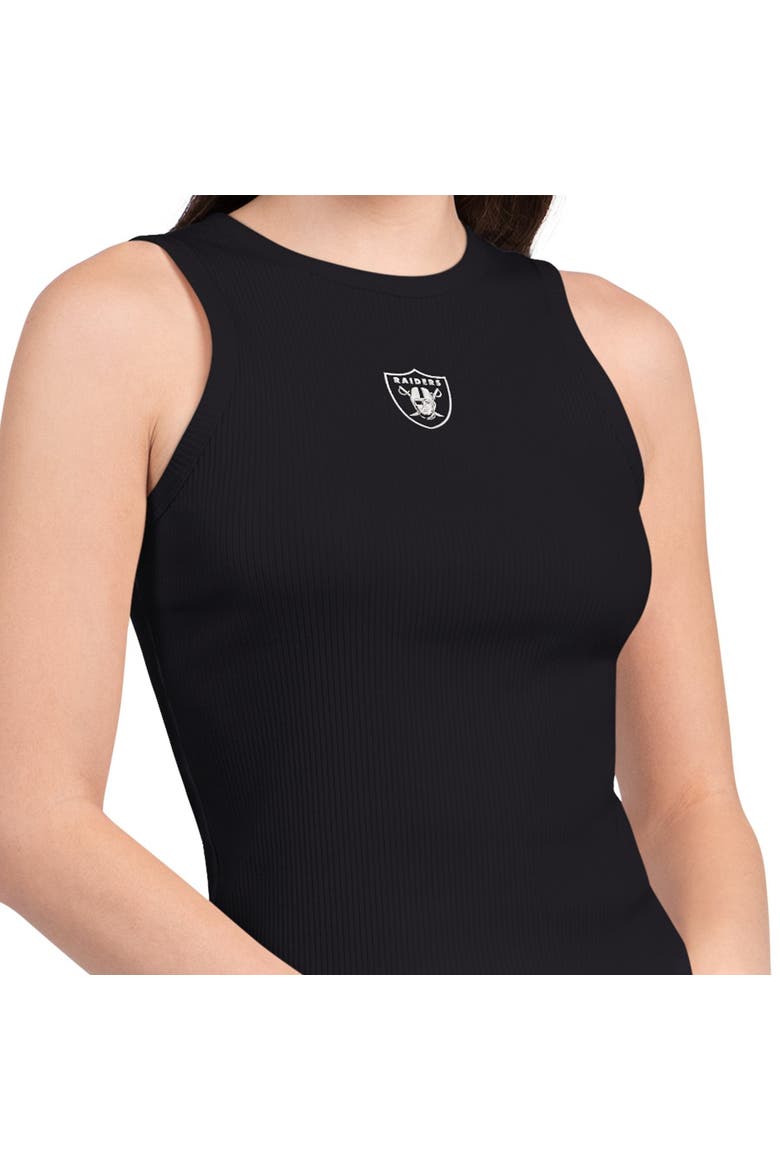 Women's  Starter  Black Las Vegas Raiders Athleisure Cropped Tank Top, Alternate, color, Black