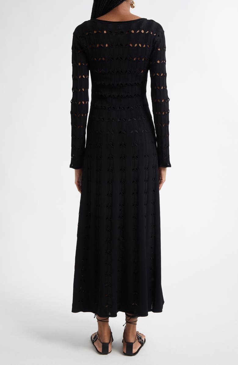 Zimmermann Rhiannon Pointelle Maxi Sweater Dress, Alternate, color, Black