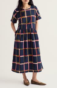 Seasalt Cornwall Brouse Windowpane Plaid Dress