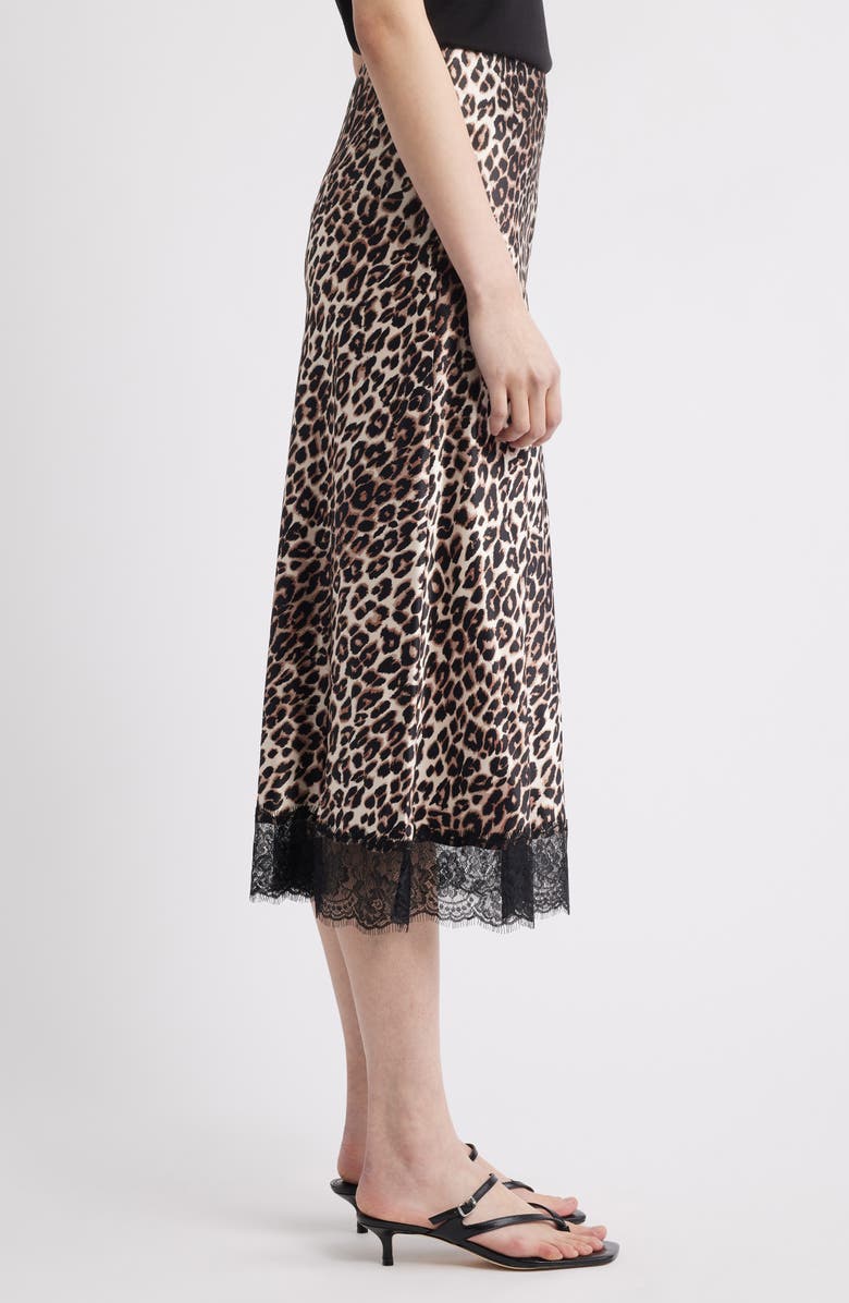 Rails Ebony Leopard Print Lace Satin Skirt, Alternate, color, Nala