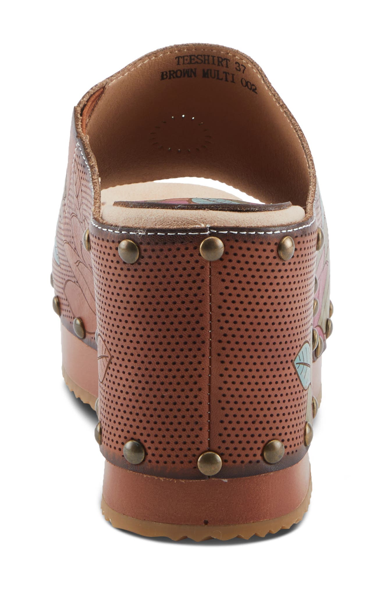 L
Artiste by Spring Step Teeshirt Platform Slide Sandal, Alternate, color, Brown Multi