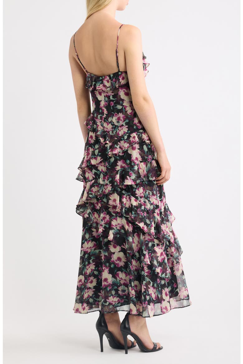 Luella Ruffle Maxi Dress, Alternate, color, BLACK MULTI